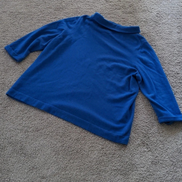 Pure Collection Cashmere Royal Blue Rollover Turtle neck with roll sleeve sz 20 - Picture 6 of 12